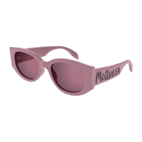 NEW Alexander McQueen SUNGLASSES AM0330S 007  PINK WOMEN EYEWEAR - Picture 1 of 3